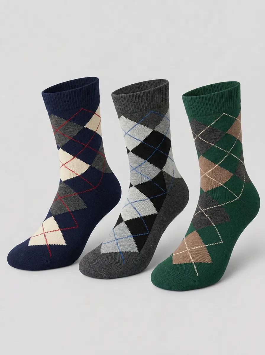 Men's Forge Classic Argyle Pattern Printed Socks 3-Pack
