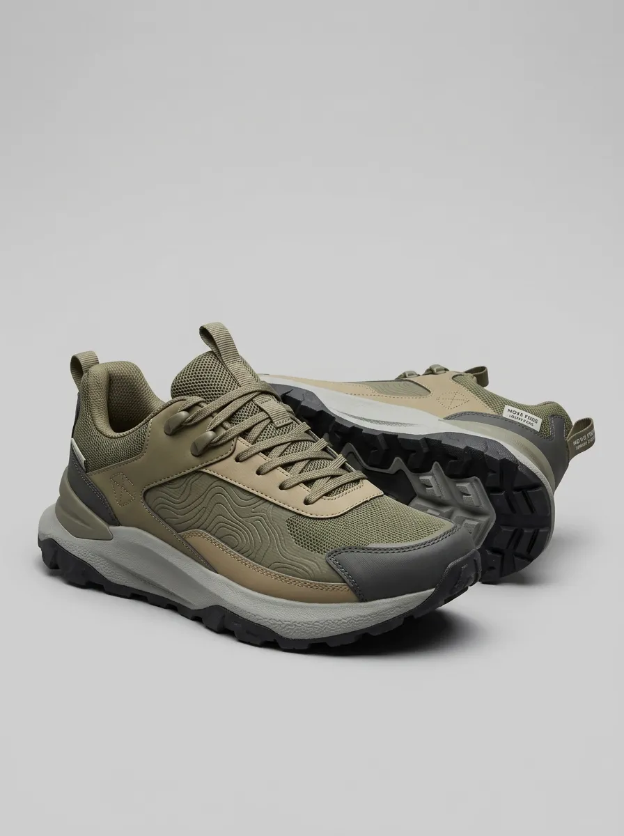 Hiking-Inspired Topographic Casual Sneakers