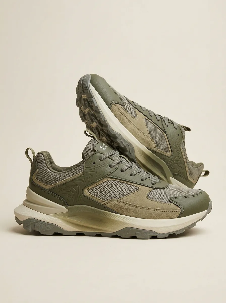 Minimal Topographic Casual Sneakers