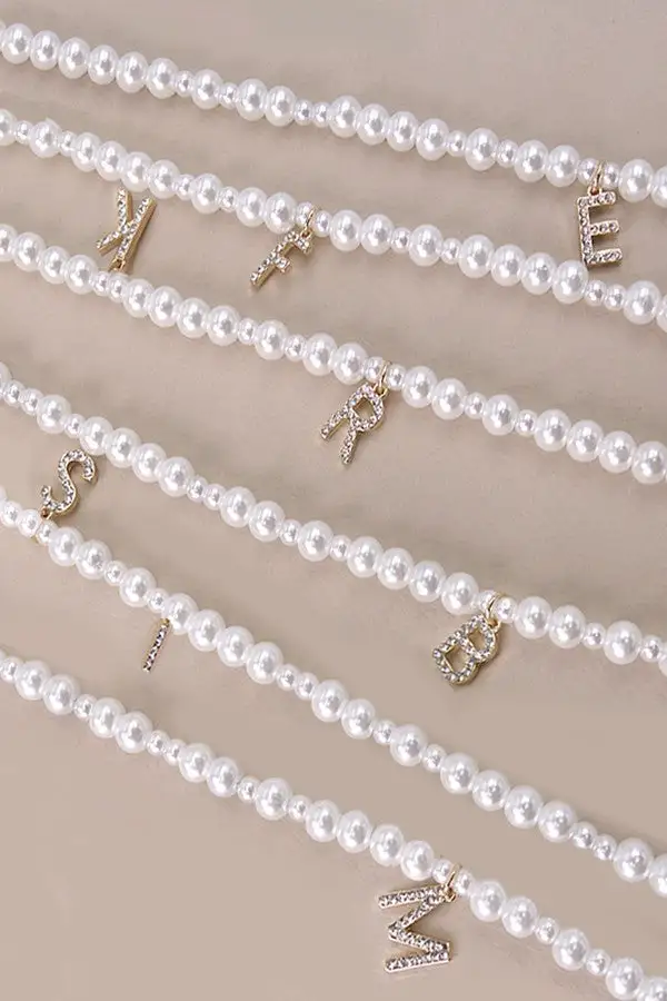 Pearl Initial Pendant Necklace