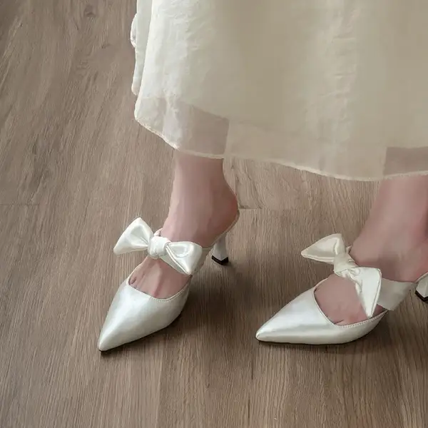 Slip On Block Heel Slide Sandals