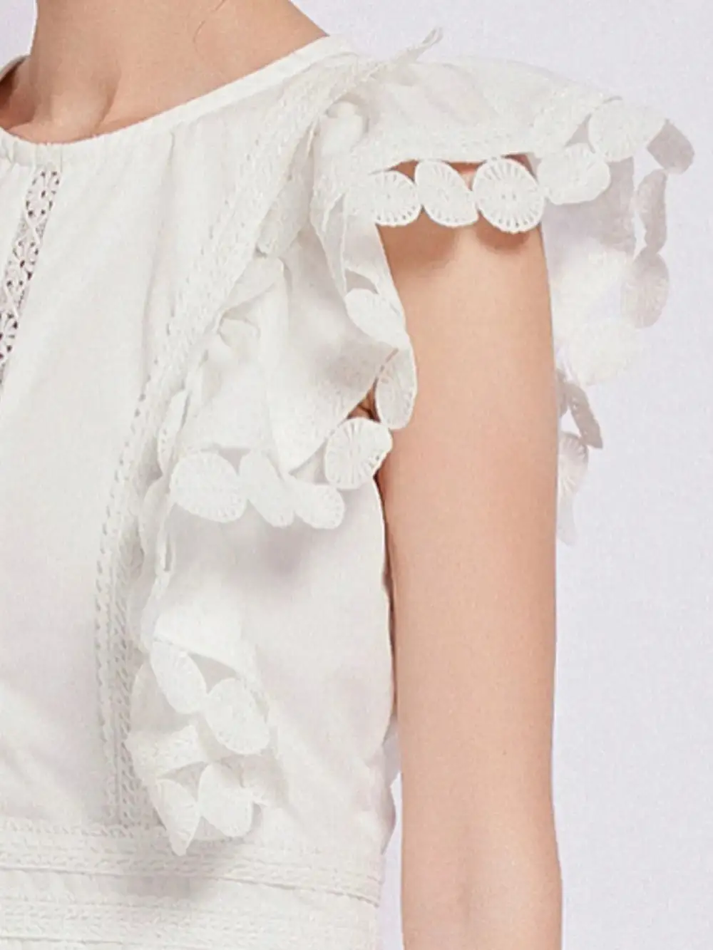 Embroidered Ruffle Tiered Dress Casual