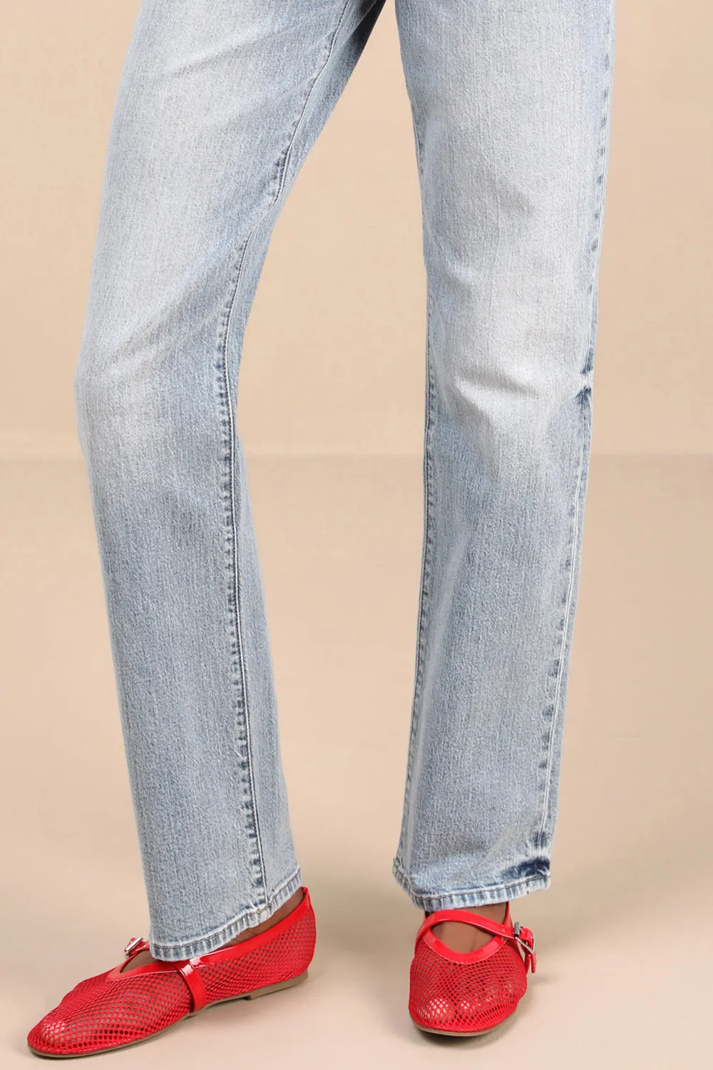 Daily Light Wash Denim Straight Leg High-Rise Jeans
