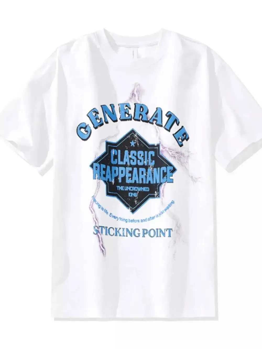 Letter Round Neck Half Sleeve T-Shirt