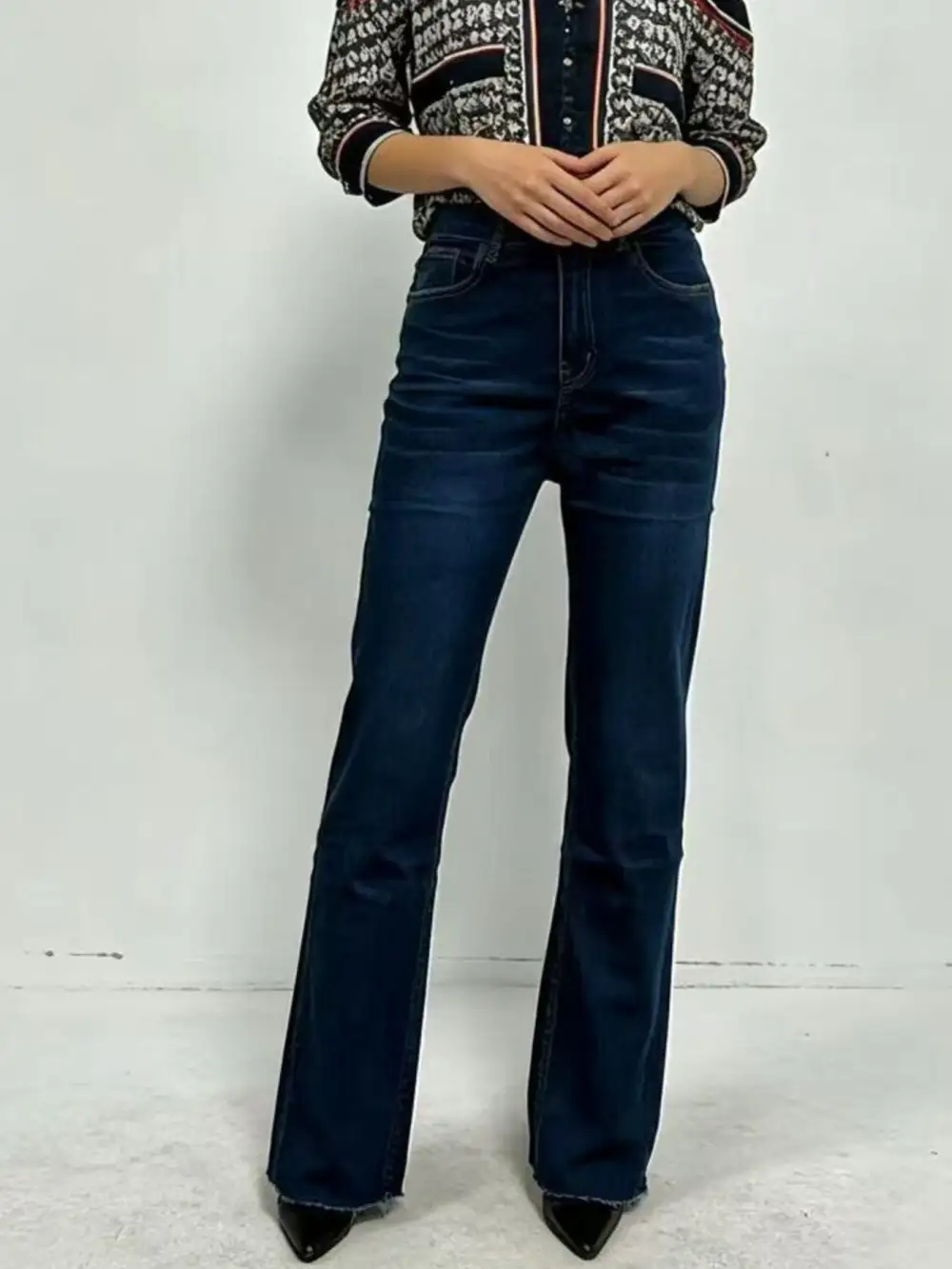 Classic High-Waisted Bootcut Jeans