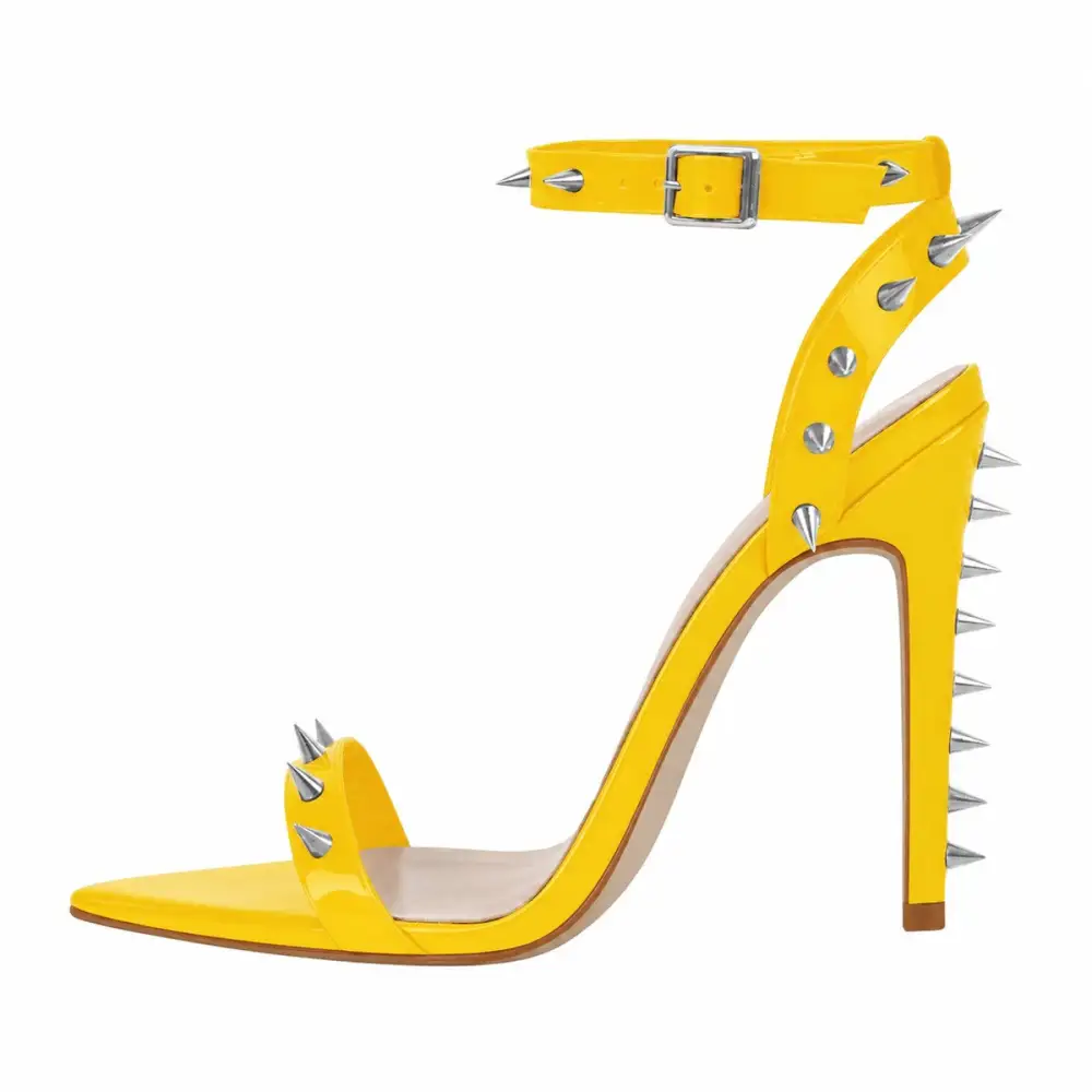Rivet Ankle Strap High Heel Sandals
