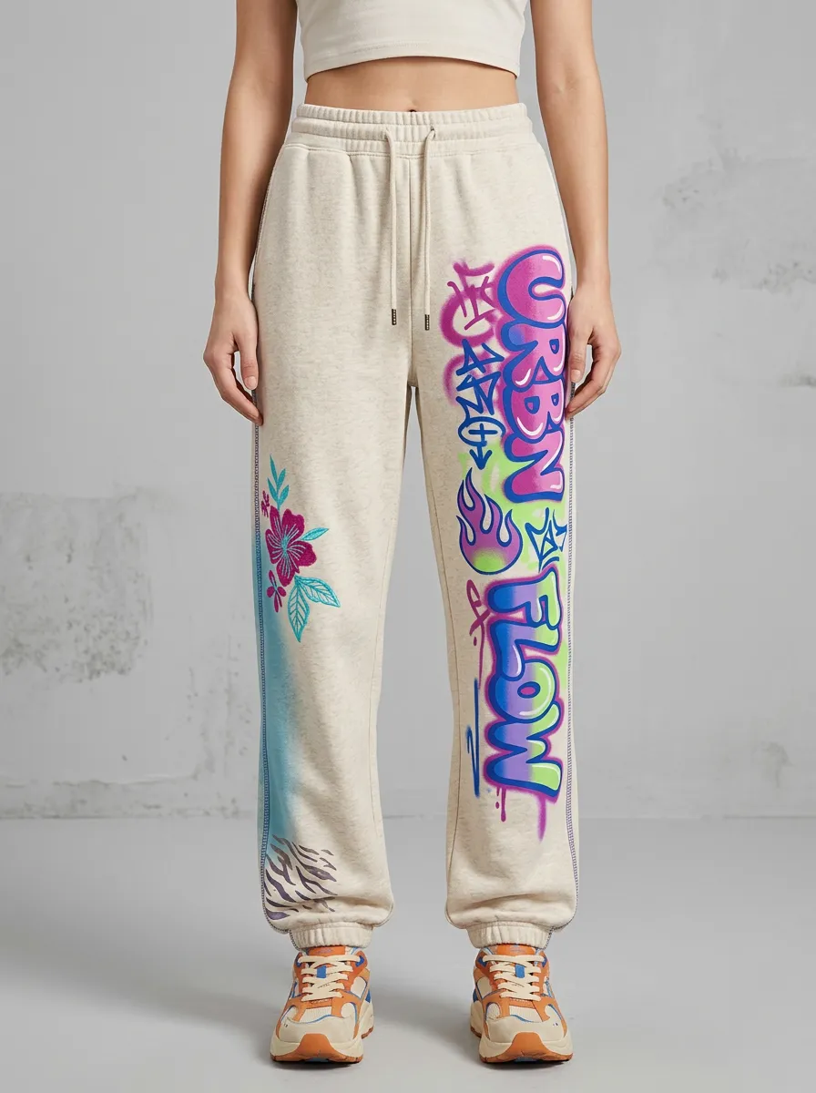 Women's Streetwear Urban Flow Graffiti Floral Printed Joggers