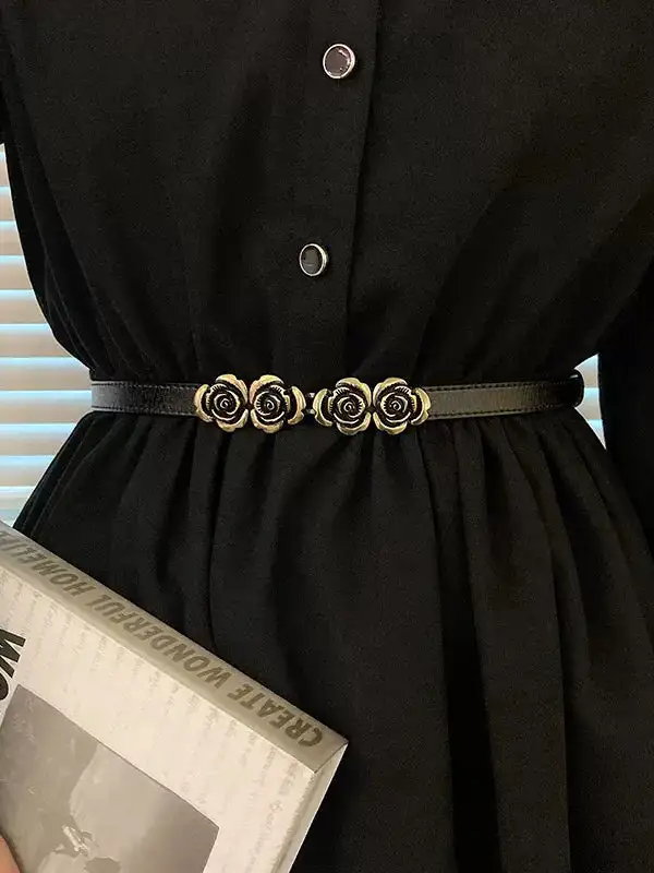 Floral Accent Panel Belt