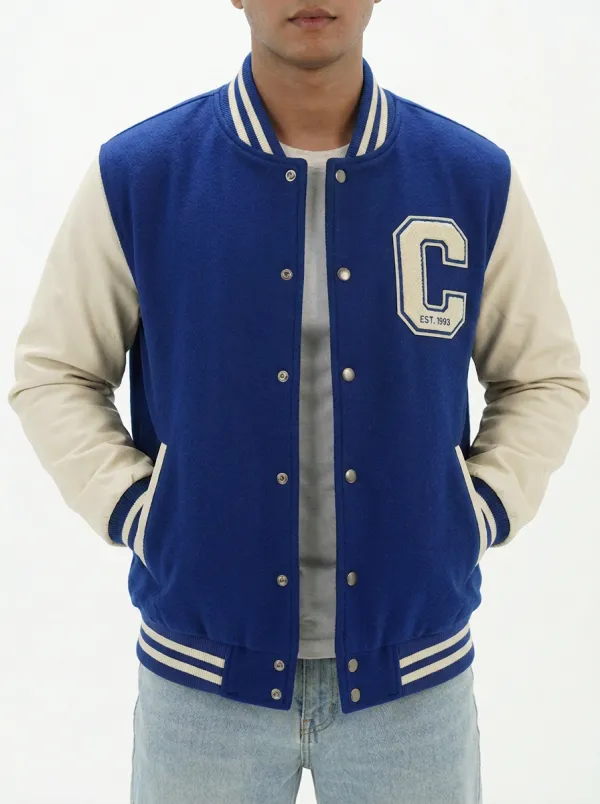 Men's Letter C 1993 Embroidered Wool Baseball Jacket