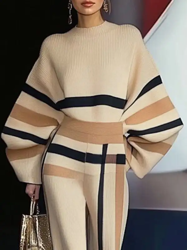 Women's Striped Round-Neck Relaxed Casual Dress