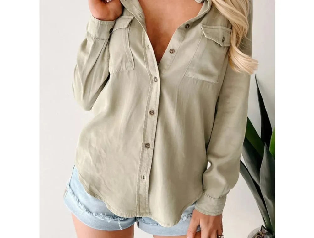 Button-Down Collared Denim Shirt