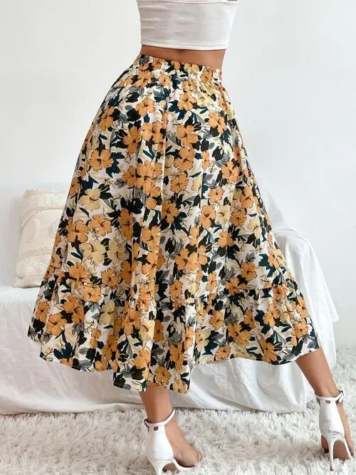 Ruffled Midi Skirt