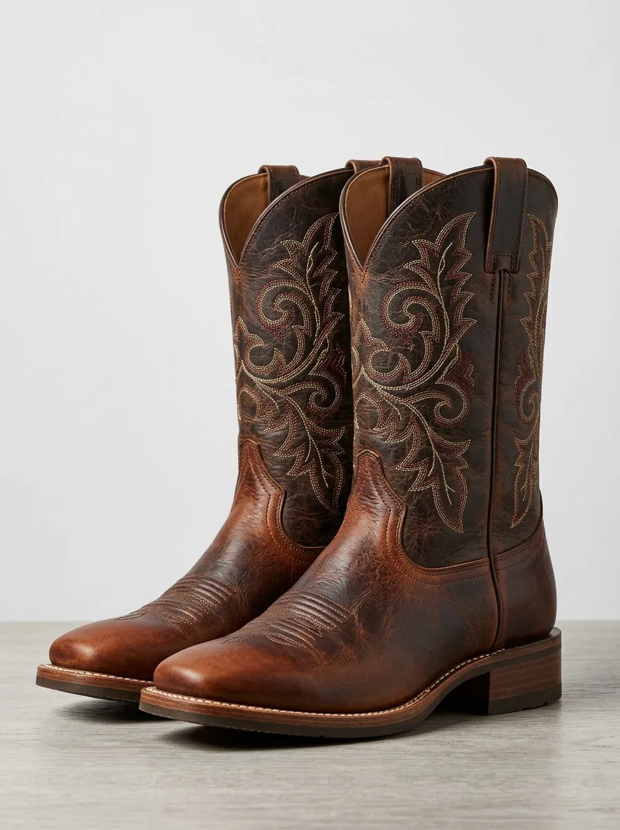 Traditional Embroidered Trail-Look Western Boots