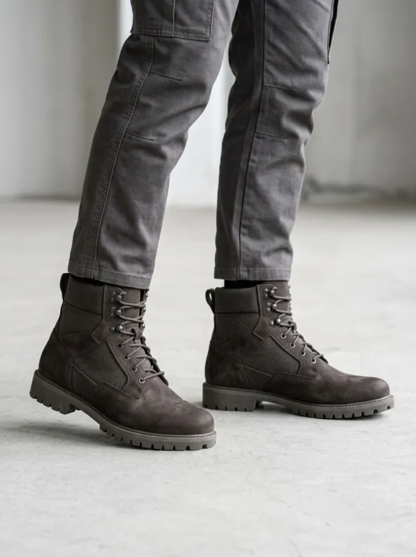 Unisex Outdoor Enthusiast Topographic Print Work Boots