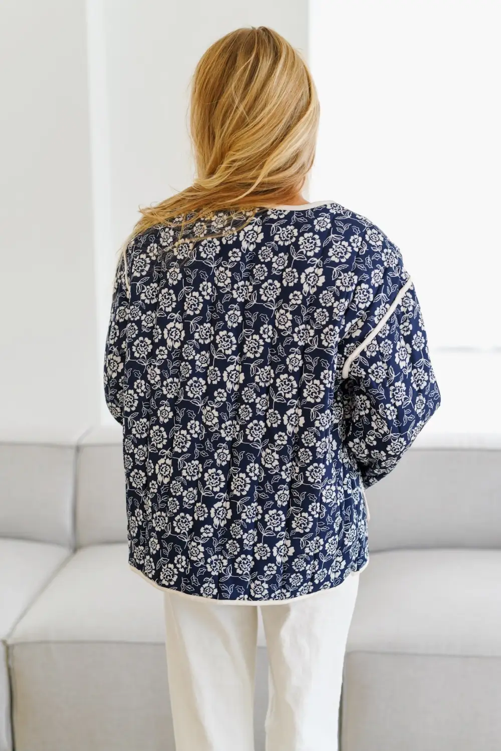 Printed Quilted Textured Jacket