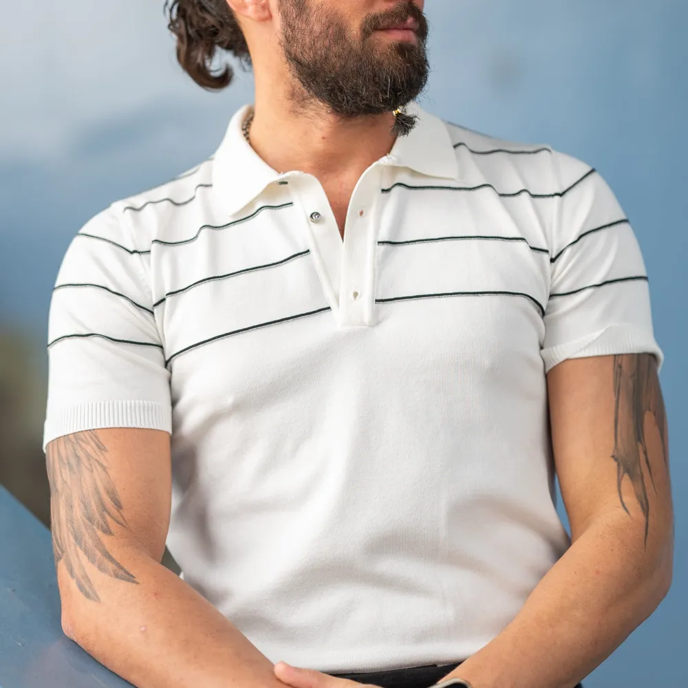 Classic Slim Fit Striped Polo Shirt