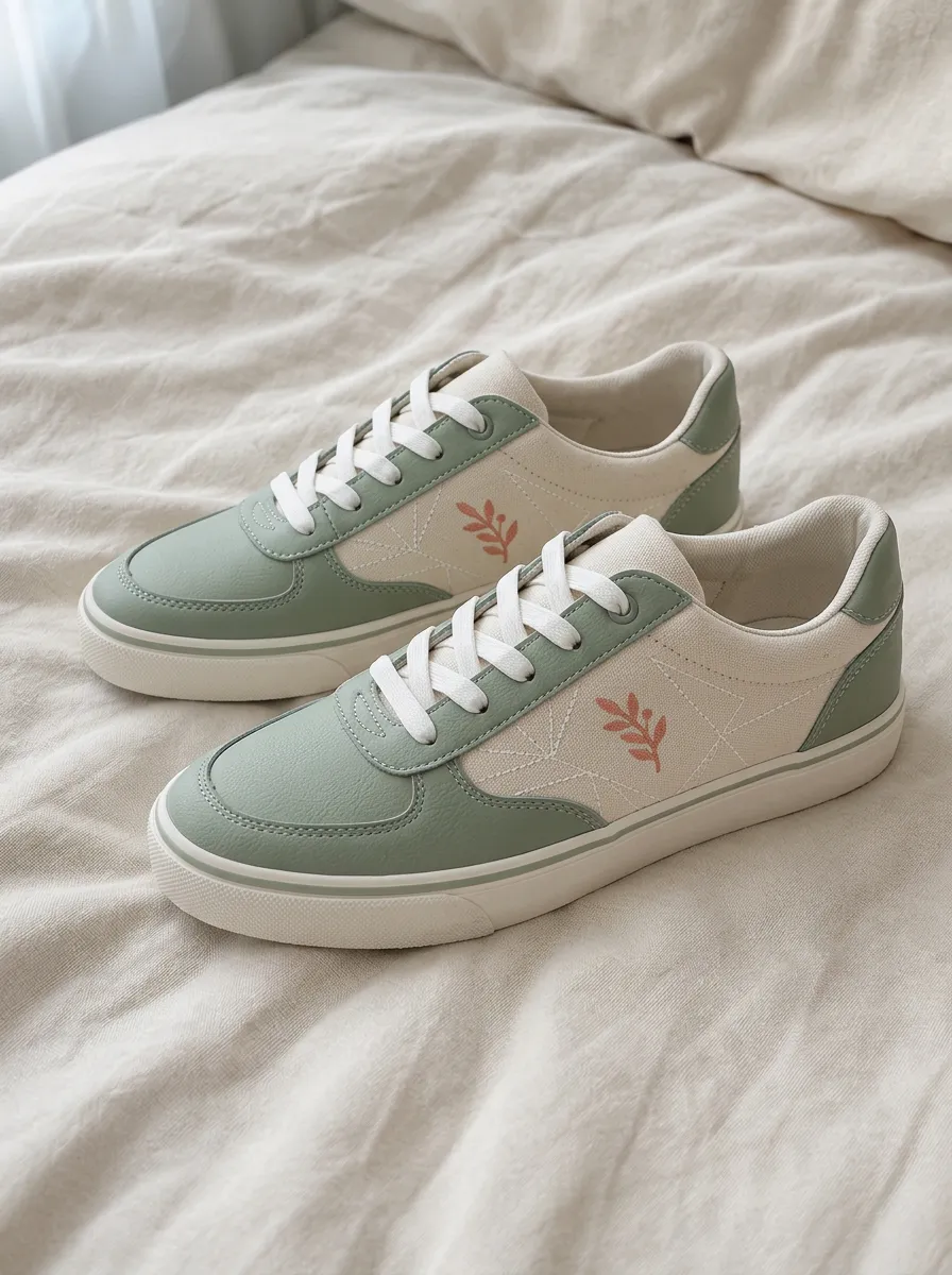Women's Botanical Leaf Minimalist Printed Sneakers