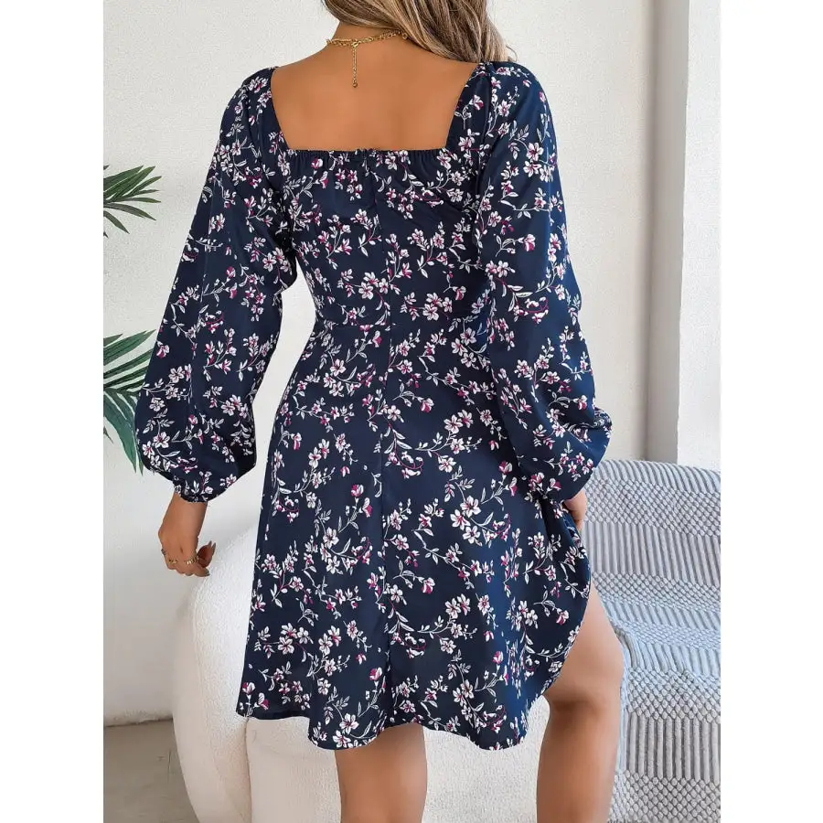 Sweetheart Neck Balloon Sleeve Mini Dress