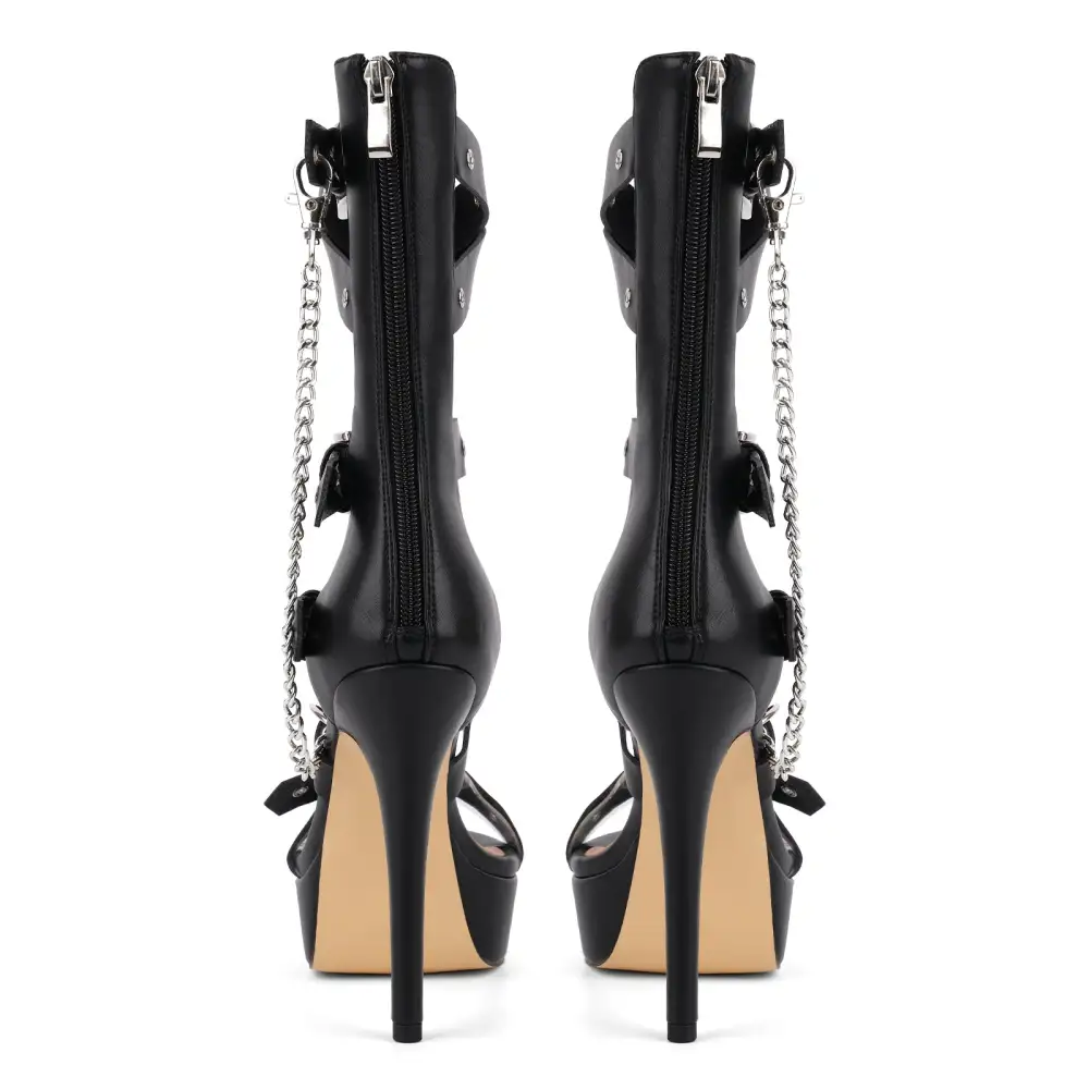 Platform Metal Chain Buckle Strap Sandals