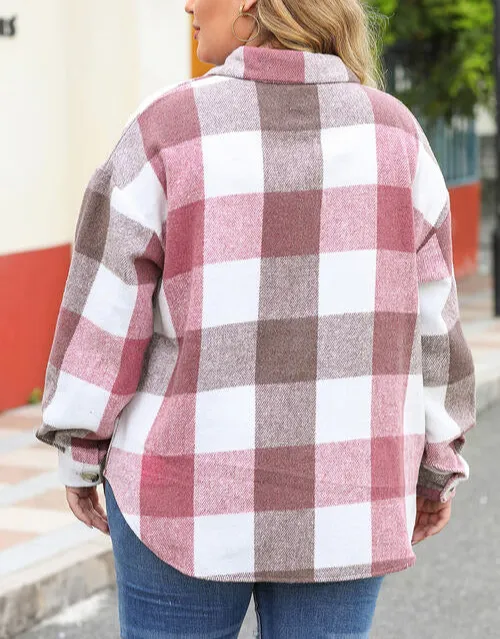 Plus Size Plaid Button Up
