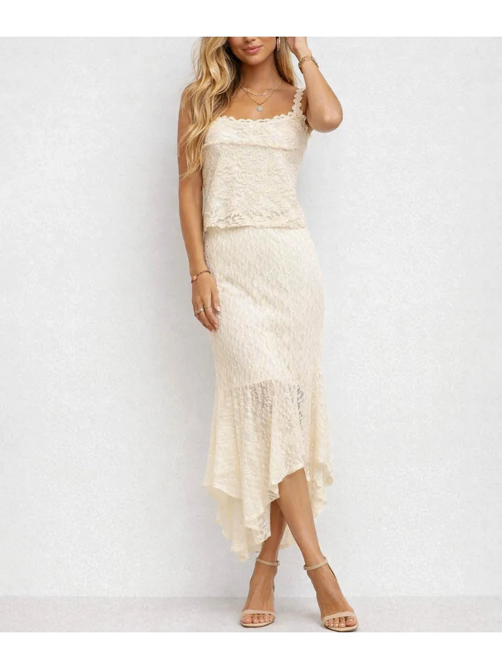 Boho Lace Embroidery Square Neck Sleeveless Top