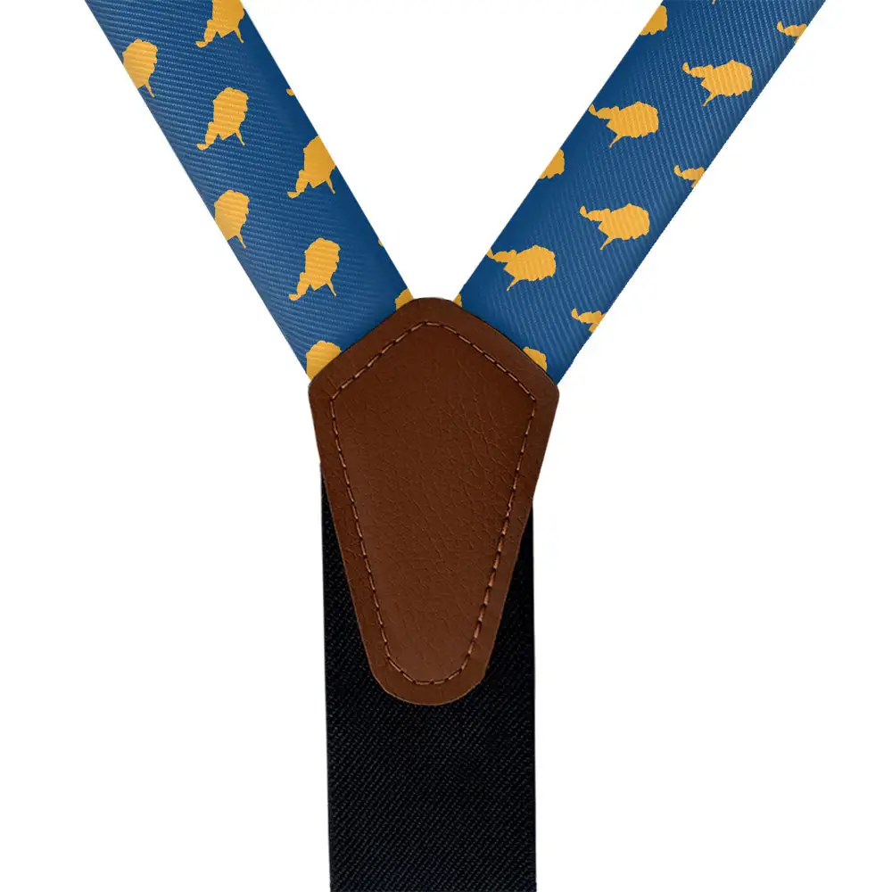 Repeating Silhouette Motif Suspenders