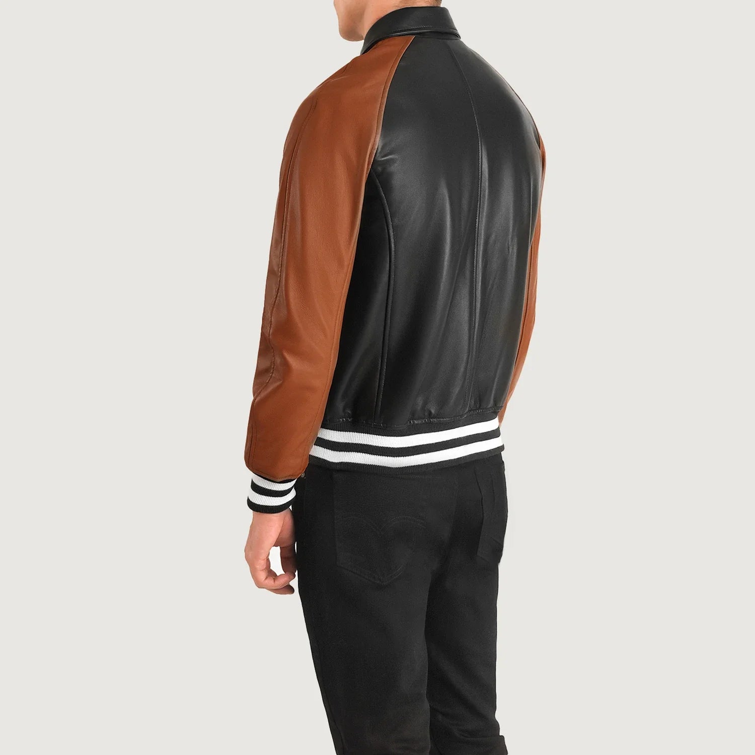 Men's Structured Leather Varsity Jacket