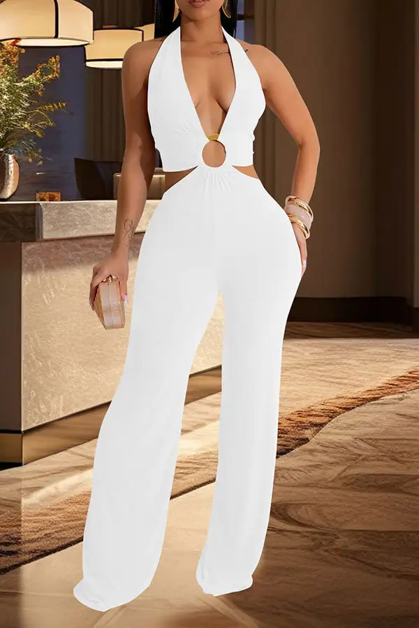 O-Ring Halter Tie-Back Jumpsuit
