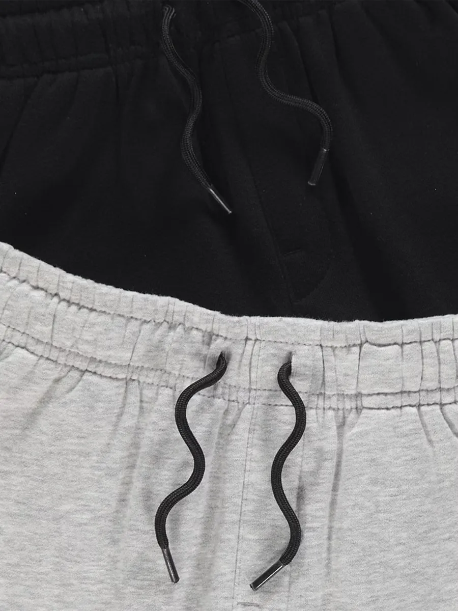 Black and Grey Long Jersey Jogger Shorts 2 Pack