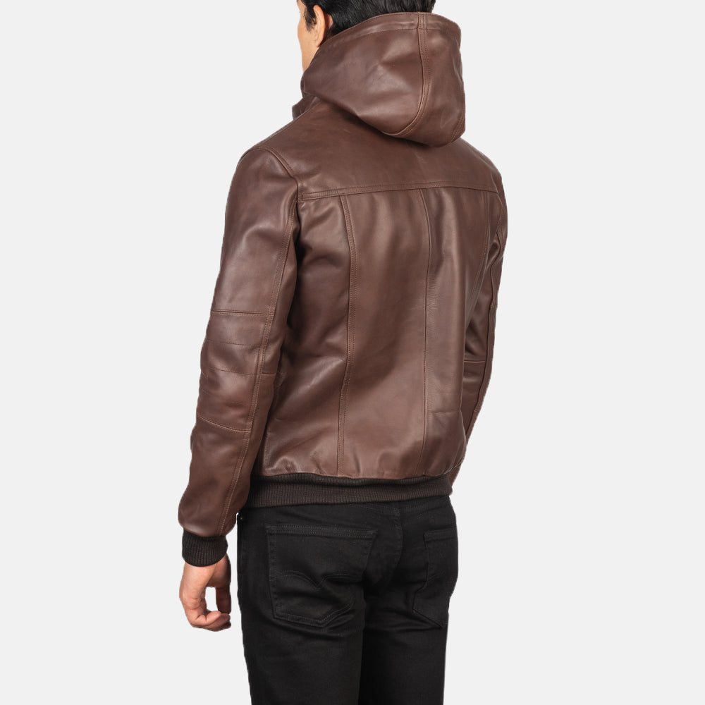 Men's Clean Line Bomber Leather Jacket