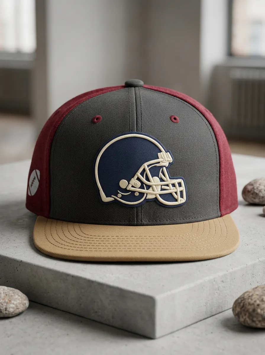 Men's Game Day Football Fan Helmet Logo Embroidered Snapback Cap