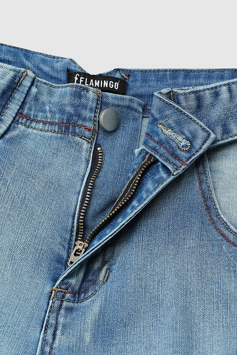 Flap Pocket Low Rise Capri Jeans