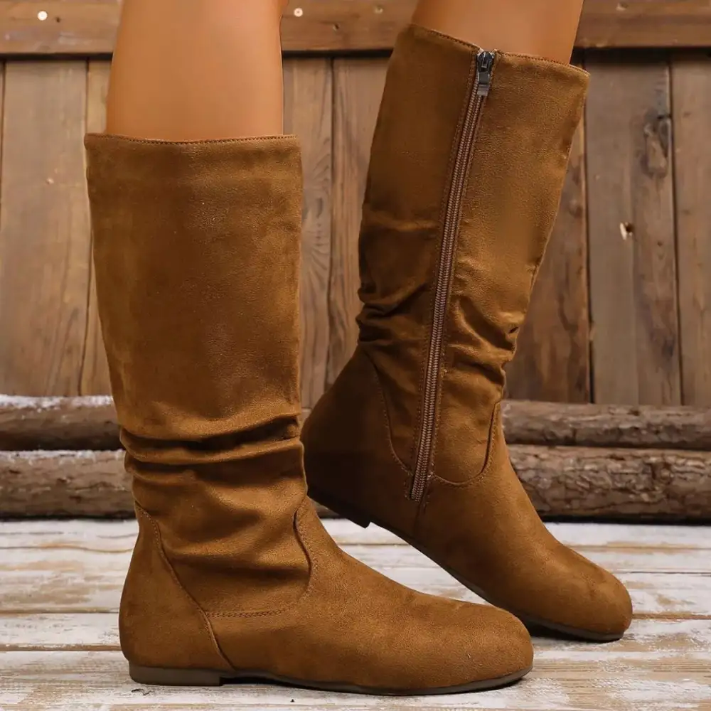 Classic Round Toe Side Zip Boots