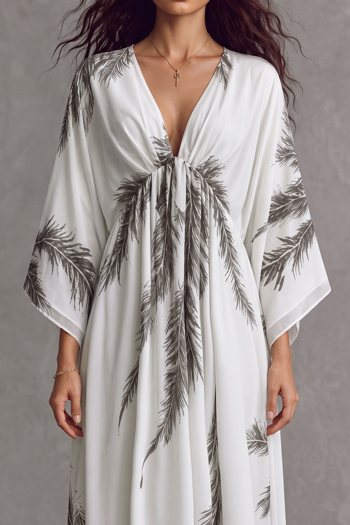 Batwing Sleeve Printed Casual Dress