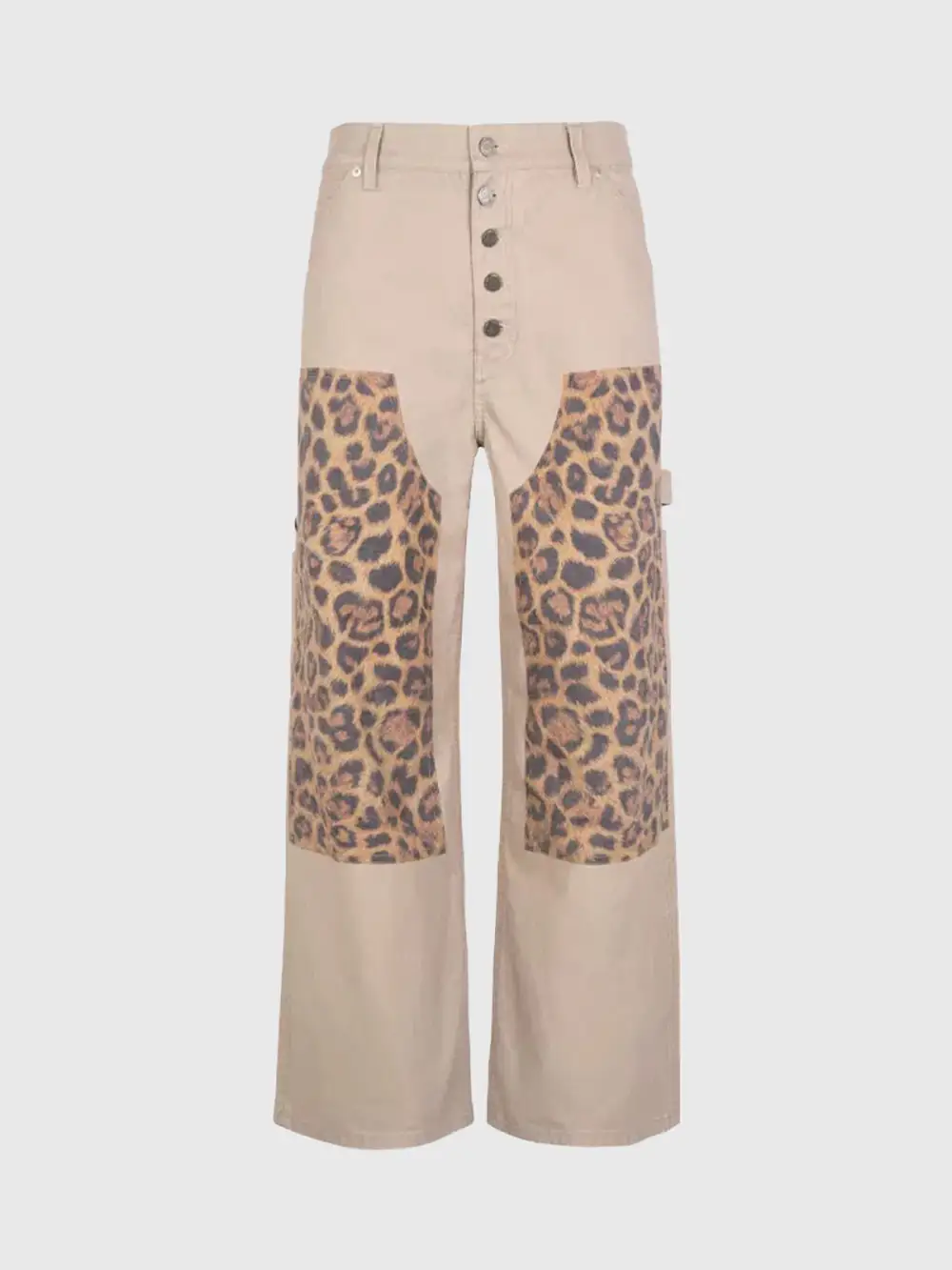 Straight-Leg Leopard Pants