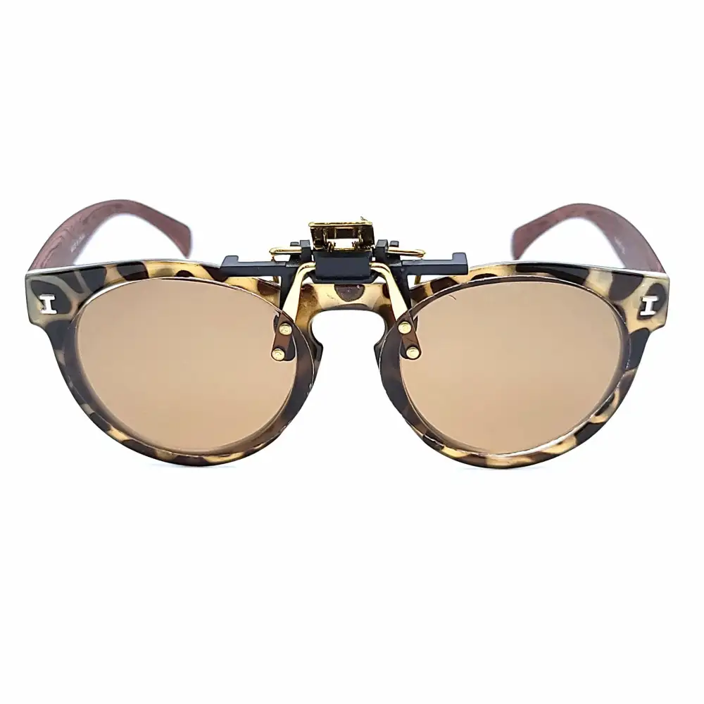 54mm Oval Polarized Flip-Up Clip-On Sunglasses