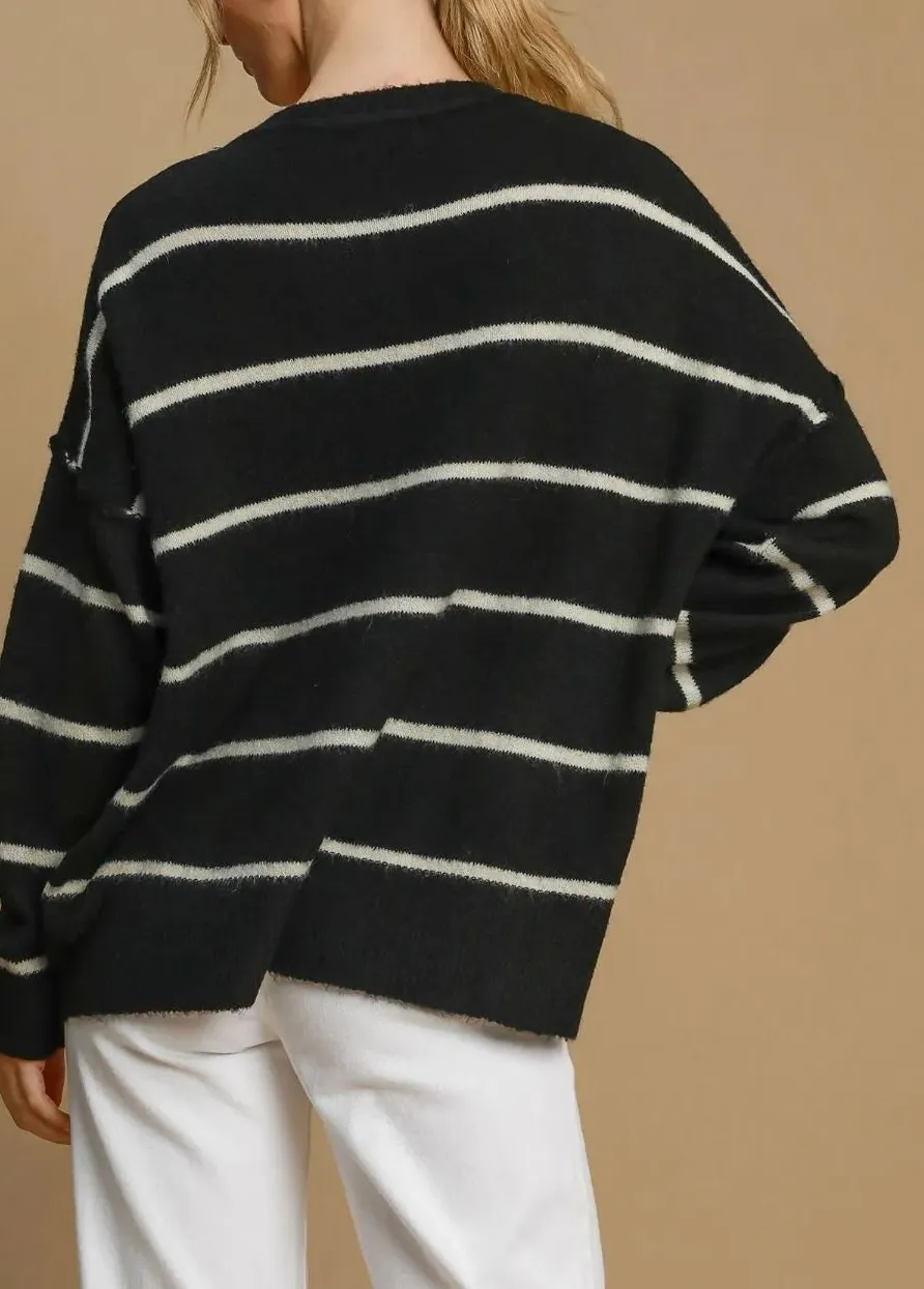 Round Neck Striped Sweater