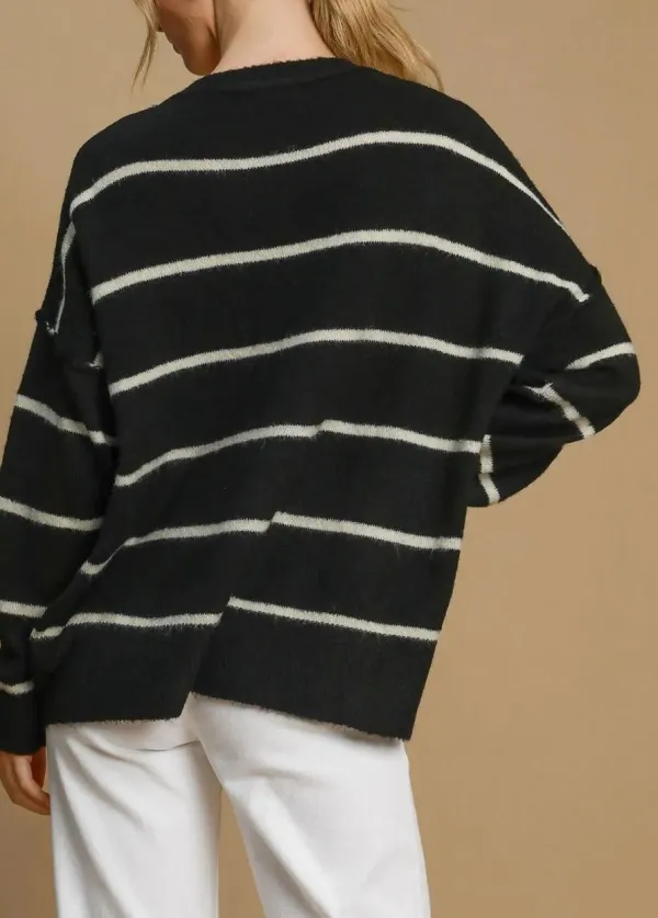 Round Neck Striped Sweater