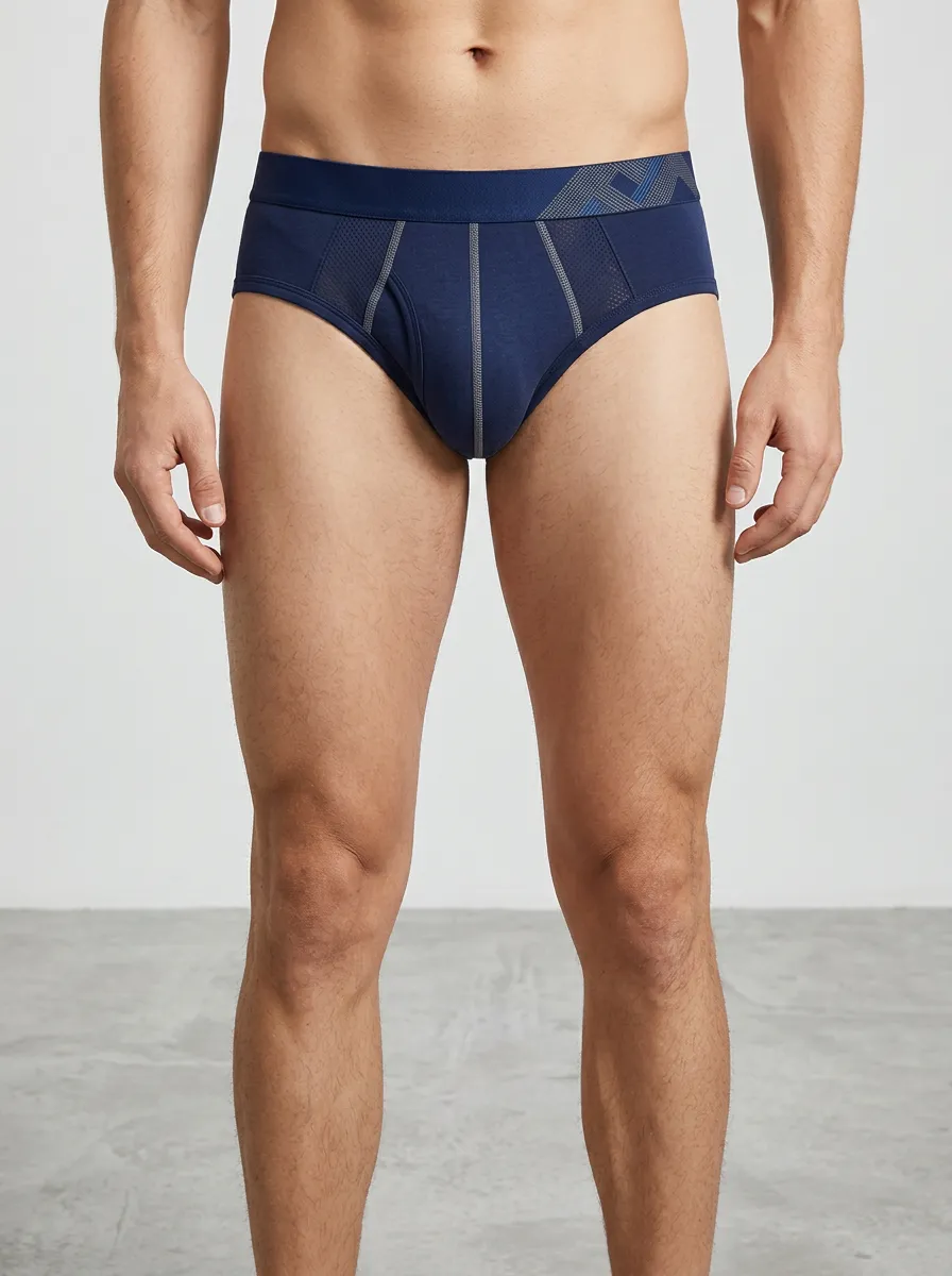 Athletic Mesh Panel Briefs