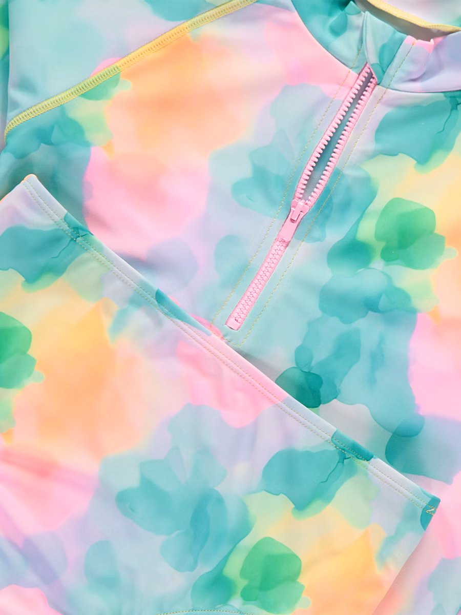 Bright Tie Dye Long Sleeve Top and Briefs detail 1