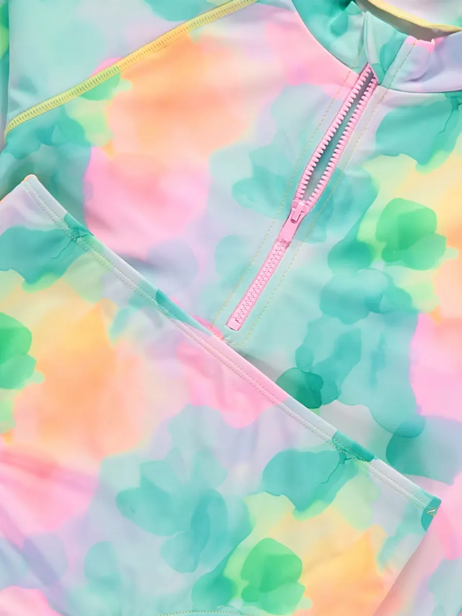 Bright Tie Dye Long Sleeve Top and Briefs