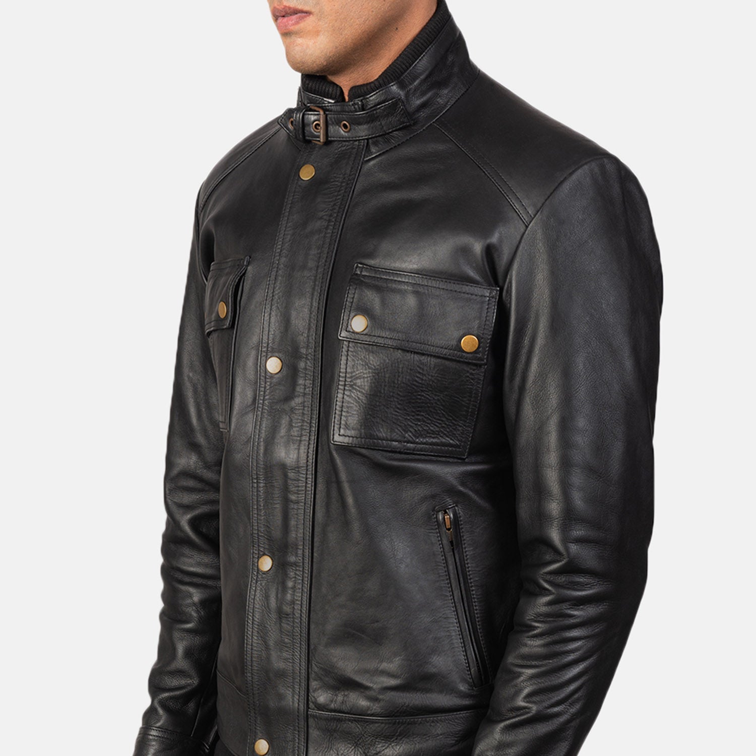 Men's Rugged Classic Biker Leather Jacket