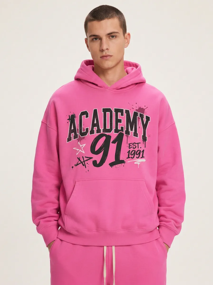 Men's Academy 91 Varsity Graffiti Printed Hoodie