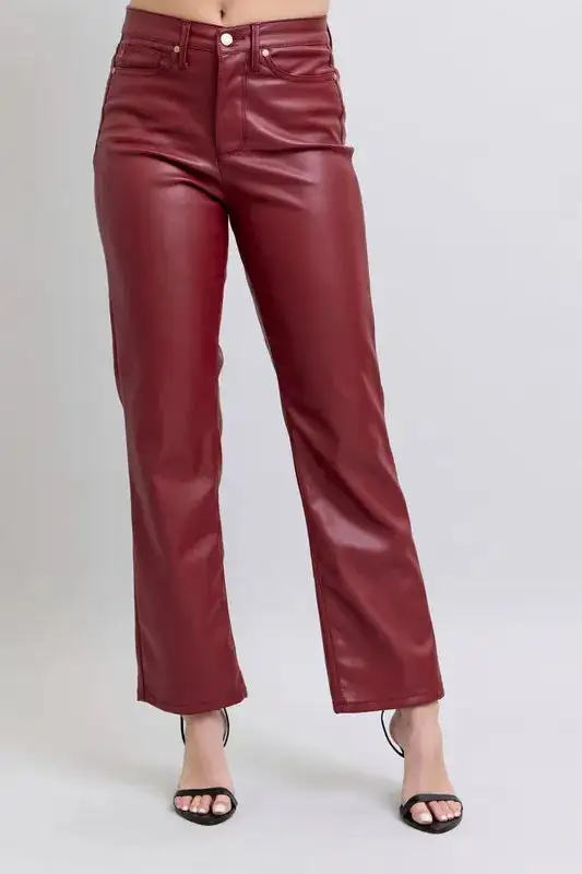 High Waist Faux Leather Pants