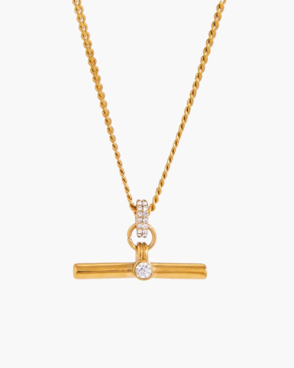 Textured T-Bar Necklace