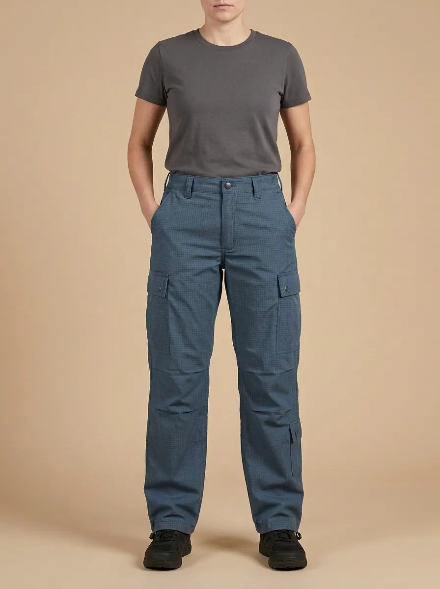 Unisex Grid Pattern Printed Tactical Work Pants