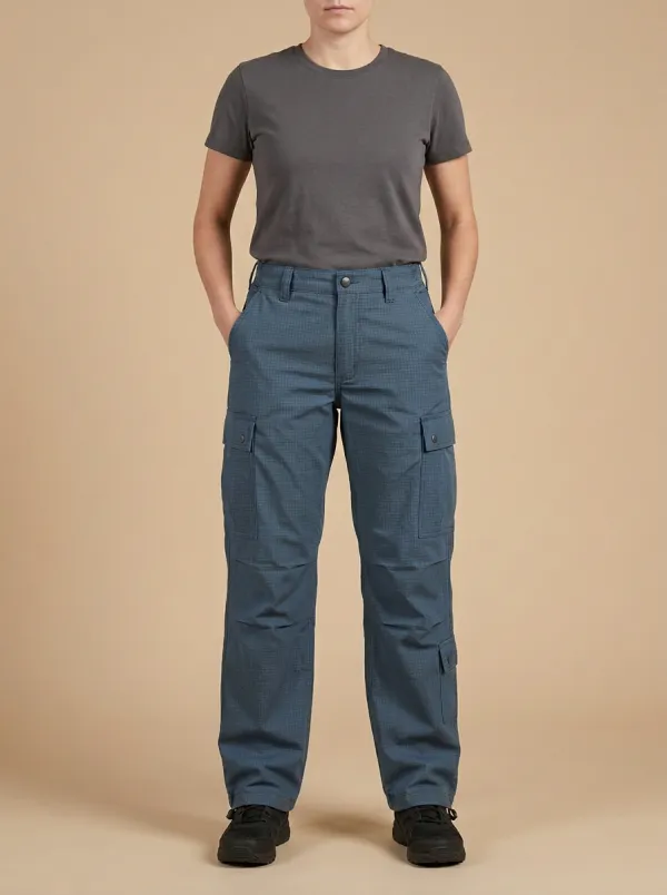 Unisex Grid Pattern Printed Tactical Work Pants