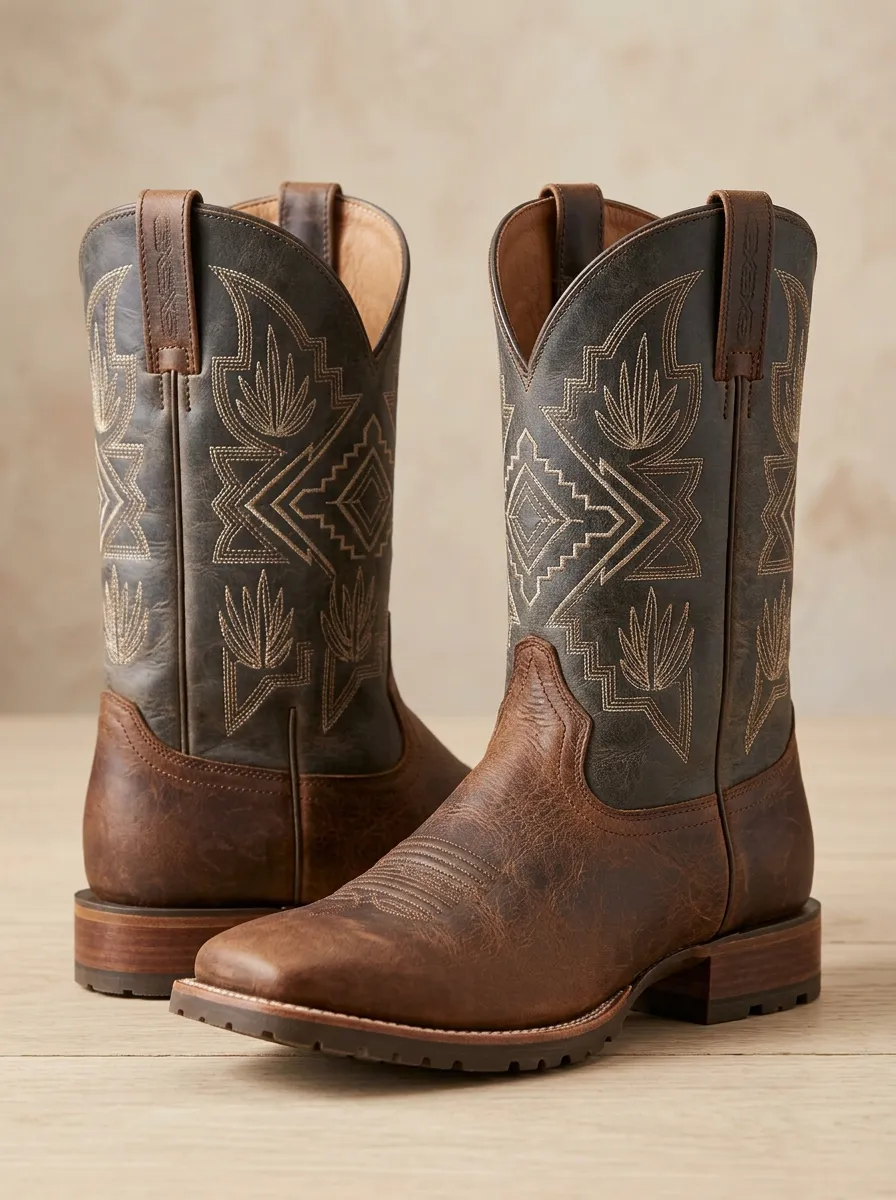 Frontier Heritage Geometric Embroidered Collection Men's Western Cowboy Boots