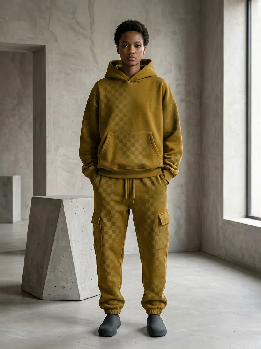 Jogger Checkerboard Men's Two-Piece Tracksuit