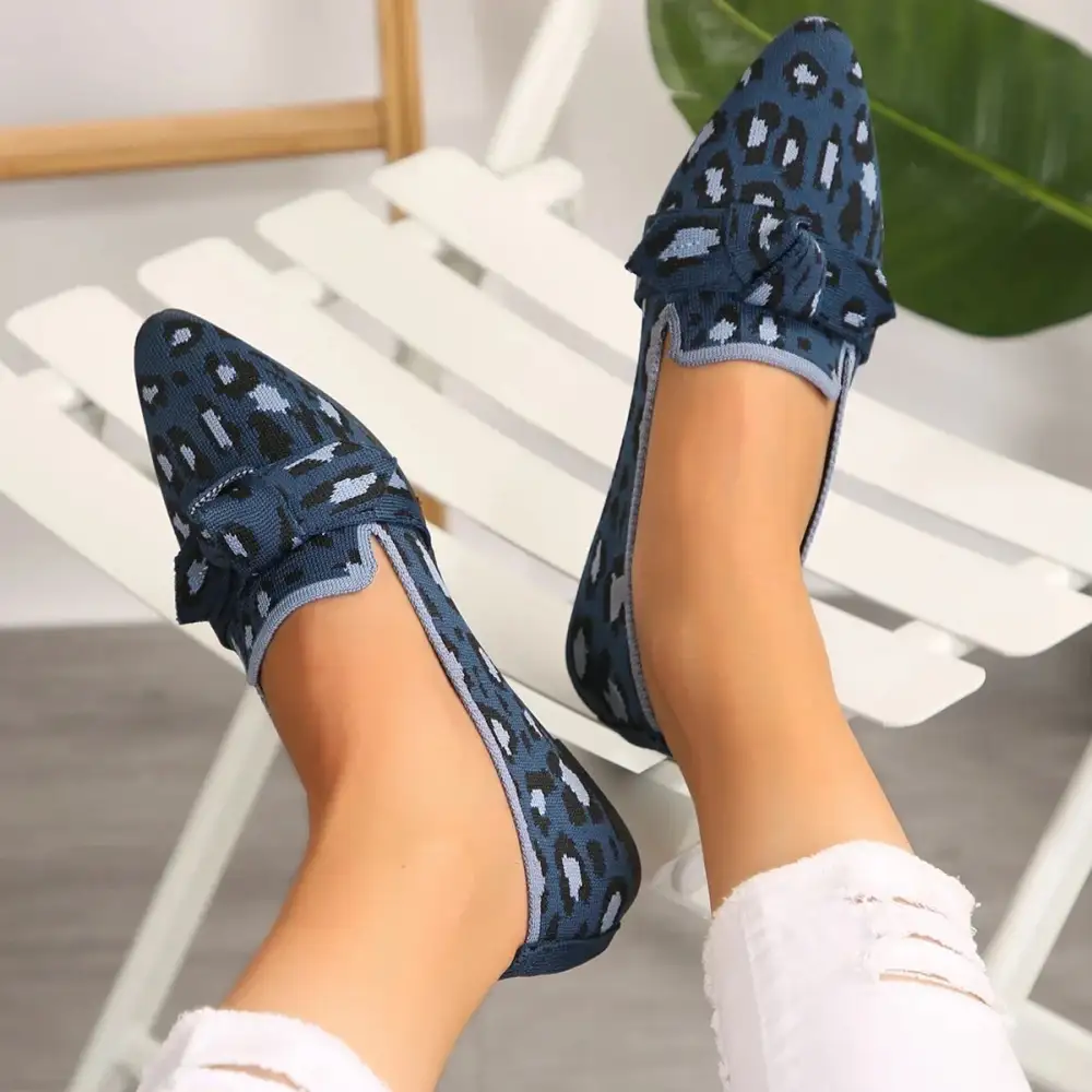 Pointed Toe Slip On Leopard Print Office Ready Flats